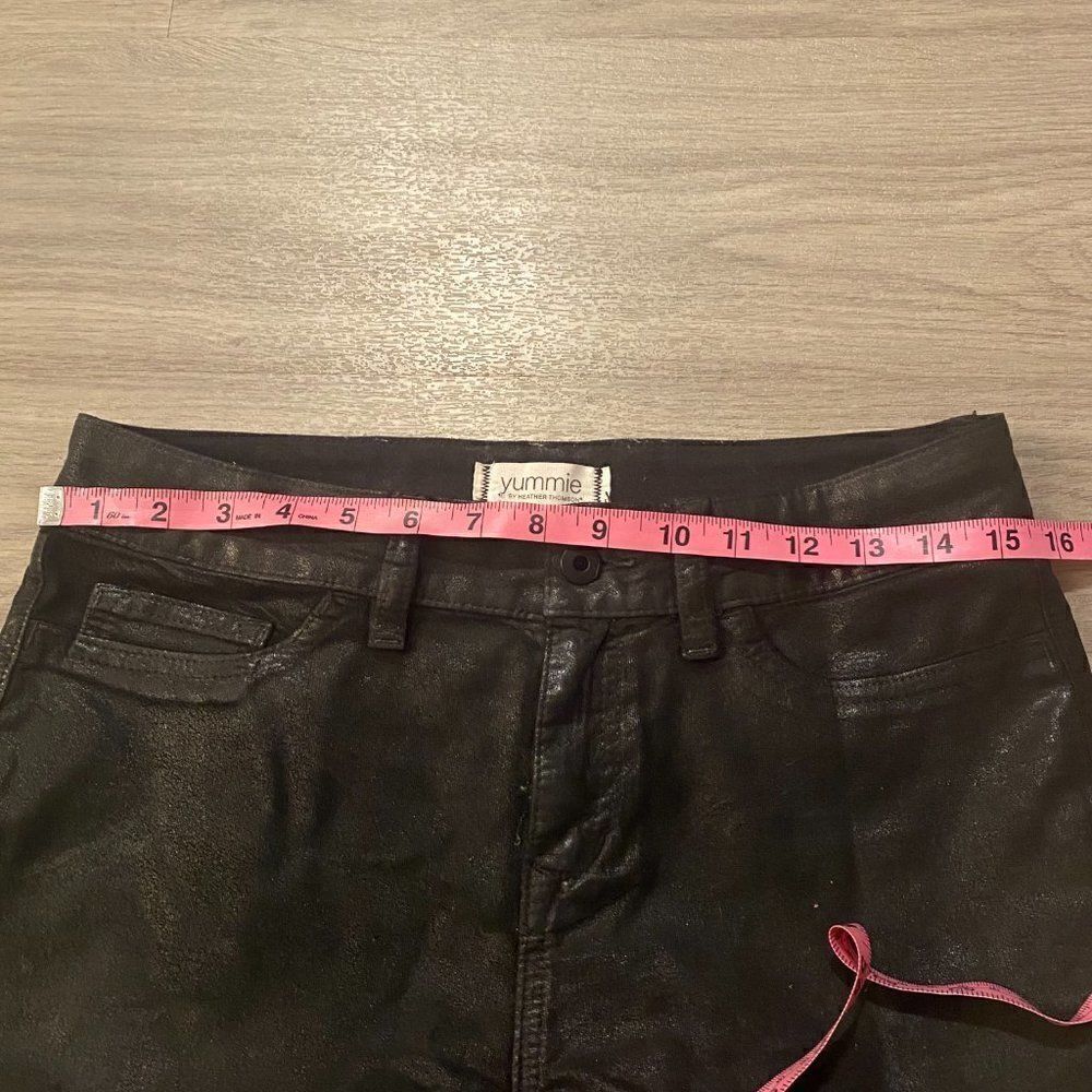 Yummie By Heather Thomson Womens Black Velveteen Mid Rise Skinny Jeans Size 28 - Picture 6 of 10
